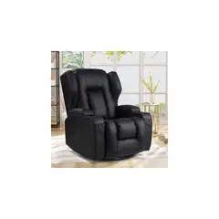 undefined - Sillón Mecedor Giratorio Reclinable Manual con Almohada Lumbar y Portavasos Carrera Latitude