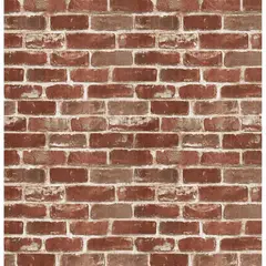 undefined - Papel Tapiz Adhesivo Ladrillo Rojo Impermeable Para Paredes De Cocina Y Sala