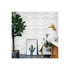 undefined - Papel Adhesivo De Ladrillo Blanco Cohoo Home Autoadhesivo Impermeable Para Paredes