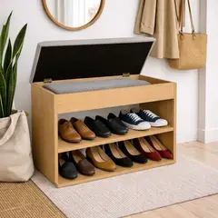 DKO DESIGN SAS - Mueble Organizador Zapatero-baúl 43x60x30 Madera/gris