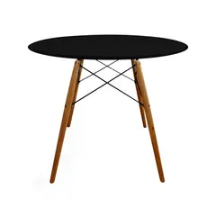 undefined - Mesa Redonda Negra Moderna para Comedor 4 Puestos