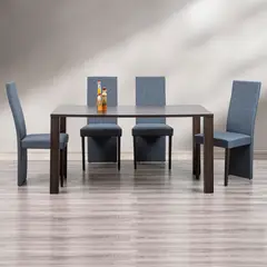 MUEBLES FIOTTI - Juego de Comedor 6 puestos Wengue Eliazar 95*150*75 cm