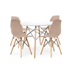 BONNO - Juego de Comedor Milano Arena 4 Puestos