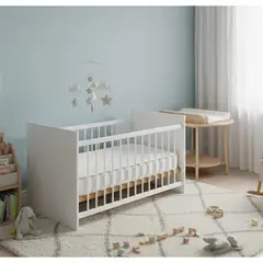 MUEBLES 2020 - Combo Cuna Jaén Altura Ajustable + Colchoneta 60X130X15 En Espuma Laminada