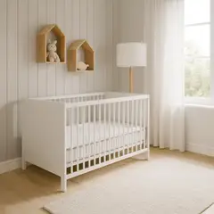 MUEBLES 2020 - Combo Cuna Natal Multifuncional + Colchoneta 70X130X15 En Espuma Laminada