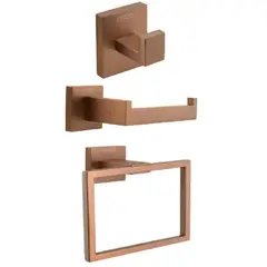undefined - Juego / Kit de Accesorios de Baño Etna Rosa Mate X3 Piezas Lecco