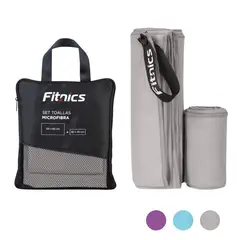 undefined - Toalla Microfibra Fitnics Set de 2 (120x60 +80x30) + Estuche