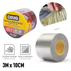 COVO - Cinta de Aluminio de Butilo 10cm x 3m - Grosor 1.5mm