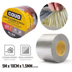 COVO - Cinta de Aluminio de Butilo 10cm x 5m - Grosor 1.5mm