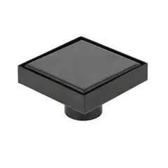 INKORPORAR - Rejilla Sifon de Piso Invisible Borde Slim de 10x10 Cuadrada Negro