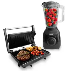 MERTEC - Combo Licuadora Mt-022b 2l Ng + Panini Grill Mt-021sv