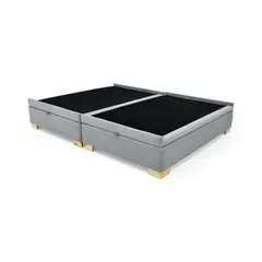 HOGAR VENECIA - Base Cama Baul Aveiro 35x146x192 Doble Tela Plata