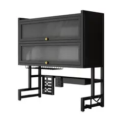 52 BITS - Escurridor Organizador Con Doble Tapa Platero Negro 75cm