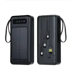 GENERICO - Power Bank Batería Solar Portátil Panel 20000mah Linterna cm