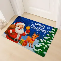 GENERICO - Tapete Navideño Alfombra Decorativa Antideslizante 38x58 cm