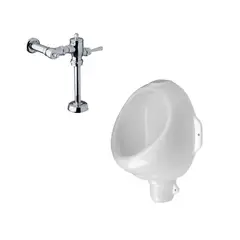 INKORPORAR - Kit Orinal Quant Entrada Superior +Fluxómetro Para Orinal Accionamiento Palanca Institucional Baños Comerciales Cromado Consumo 4 l/ciclo