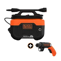 BLACK+DECKER - Hidrolavadora 1300w 1600 Psi + Atornillador 4V Pivote y Luz B+D