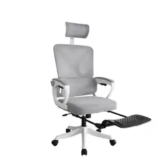 BONNO - Silla Escritorio con Cabecero y Reposapiés Evox Gris