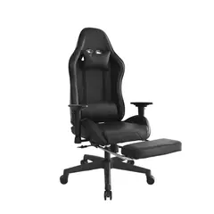 BONNO - Silla Gamer con Reposapiés Leaf Negro
