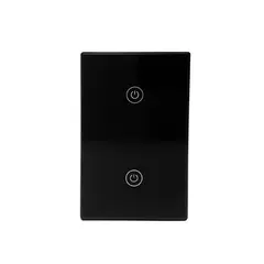 MTEK - Interruptor Inteligente 2 Botones Wi-Fi Negro
