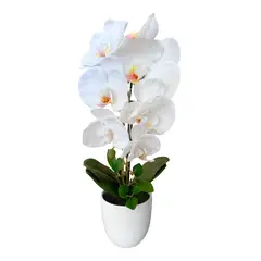 JUST HOME COLLECTION - Planta Artificial Orquídea Matera Lisa 24x52 Cm Blanco Florea