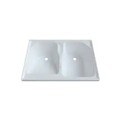 FIRPLAK - Lavadero Aqua 90X60 Cm Brillante Con Flauta Blanco