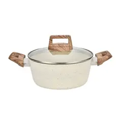 undefined - Hamilton Beach Olla Con Asas de 20cm y Tapa de Vidrio. Antiadherente de Cerámica.