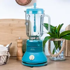 HOME ELEMENTS - Licuadora Jarra Vidrio Con Chopper Color Turqueza 500w