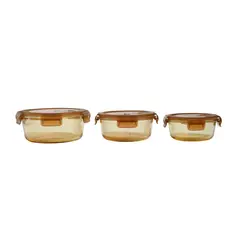 HOME ELEMENTS - Set X3 Refractarias Redondas con Tapa
