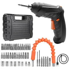 ENERGY PLUS - Kit Destornillador Eléctrico Inalámbrico 49 Piezas Recargable