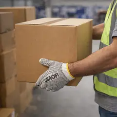 ELEMENT - Guante Tejido En Hilaza Con Puntos Pvc Doble Cara. Ambidiestro. Color Natural. Set x 12