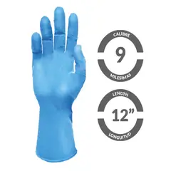 ELEMENT - Guantes 100% Nitrilo. 12 Pulgadas Cal 11. Caja Por 25 Pares. Azul. Confort Ni 12" Set x 4