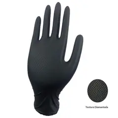 ELEMENT - Guante 100% Nitrilo Calibre 8. Diamantado. Uso Industrial. Sin Talco. Color Negrotalla m Set x 4