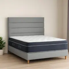 PLUMA HOME - Cama Norway + Colchon Memory Foam + Cabecero Doble