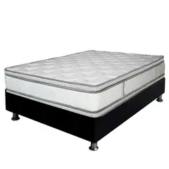PLUMA HOME - Colchon Antiestres Doble + Base Cama y Almohadas Gratis