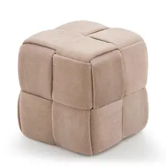 undefined - Puff de Corduroy con Asiento Acolchado y Reposapiés Modelo Elegance