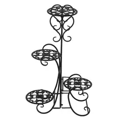 undefined - Soporte Metálico Redondo de 4 Niveles para Macetas Decorativas
