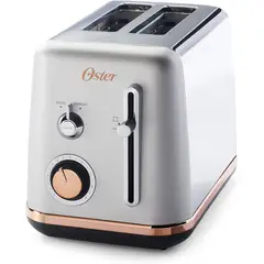 OSTER - Tostadora De Dos Rebanadas Con Detalles En Oro Rosa Y Ajuste Bagel