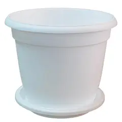 ANTHIA - Matera Plastica Genova 26Cm C/Plato 23Cm Blanca Hc