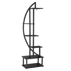 undefined - Soporte para Macetas de Hierro Negro Estilo Media Luna para Decoración