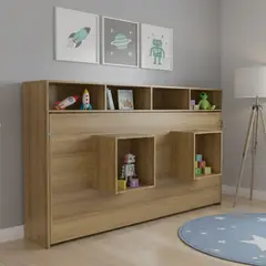 MUEBLES 2020 - Cama Abatible Sencilla Toledo - Almendra