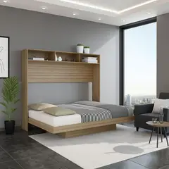 MUEBLES 2020 - Cama Abatible Doble Ibiza - Almendra