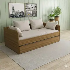 MUEBLES 2020 - Sofá Cama con Nicho Atlanta - Almendra