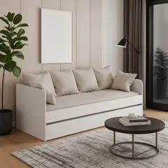 MUEBLES 2020 - Sofá Cama con Nicho Atlanta - Blanco