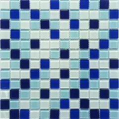 HOLZTEK - Mosaico Vidrio Azul Oscuro Y Celeste 4mm 30x30cm