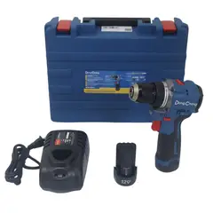 DONG CHENG - Taladro Atornillador Inalámbrico 3/8" Brushless 1/2" 2V 12v 50n.m 2 Bat x 2Ah Dongcheng