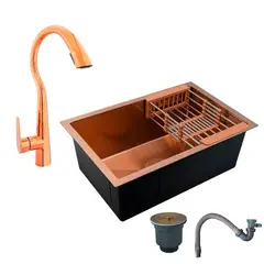 GRIFOS CENTER - Combo Lavaplatos 60*45cm+griferia Lvp Rose Extra Lin+accesorios