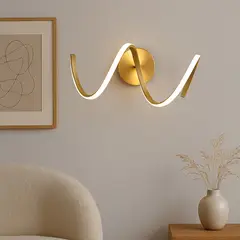 LIENXO - Aplique LED de Pared Wavy Gold Luz Cálida Producto Certificado