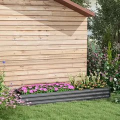 GENERICO - Cama de Jardin en Acero Galvanizado Color Gris Oscuro