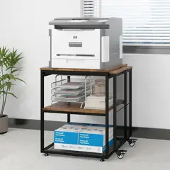 undefined - Mesa Soporte De Impresora Natwind Con Estantes De Almacenamiento Y Diseño Extensible